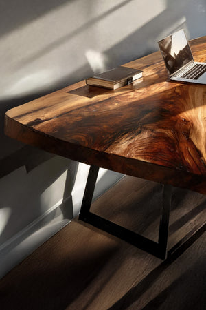 Farmhouse Handmade Live Edge Desk For Interior