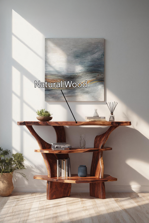 Handcrafted Solid Wood Console Table For Rustic Entryway Interior Style