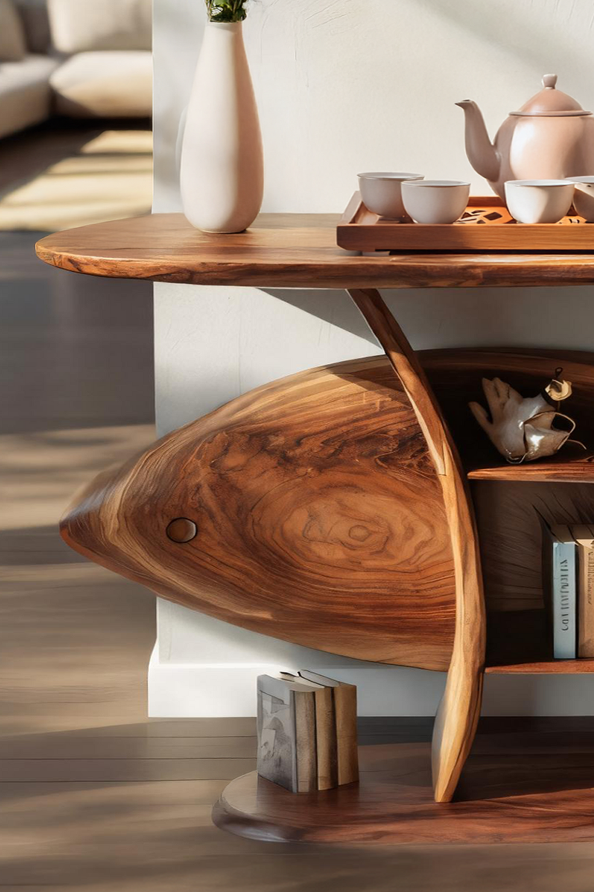 Mid Century Solid Wood Console Table For Furniture Decor Style