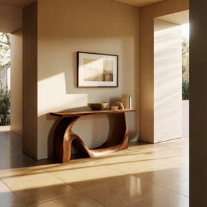 Modern Live Edge Console Table Artistic Solid Wood For Entryway Decor