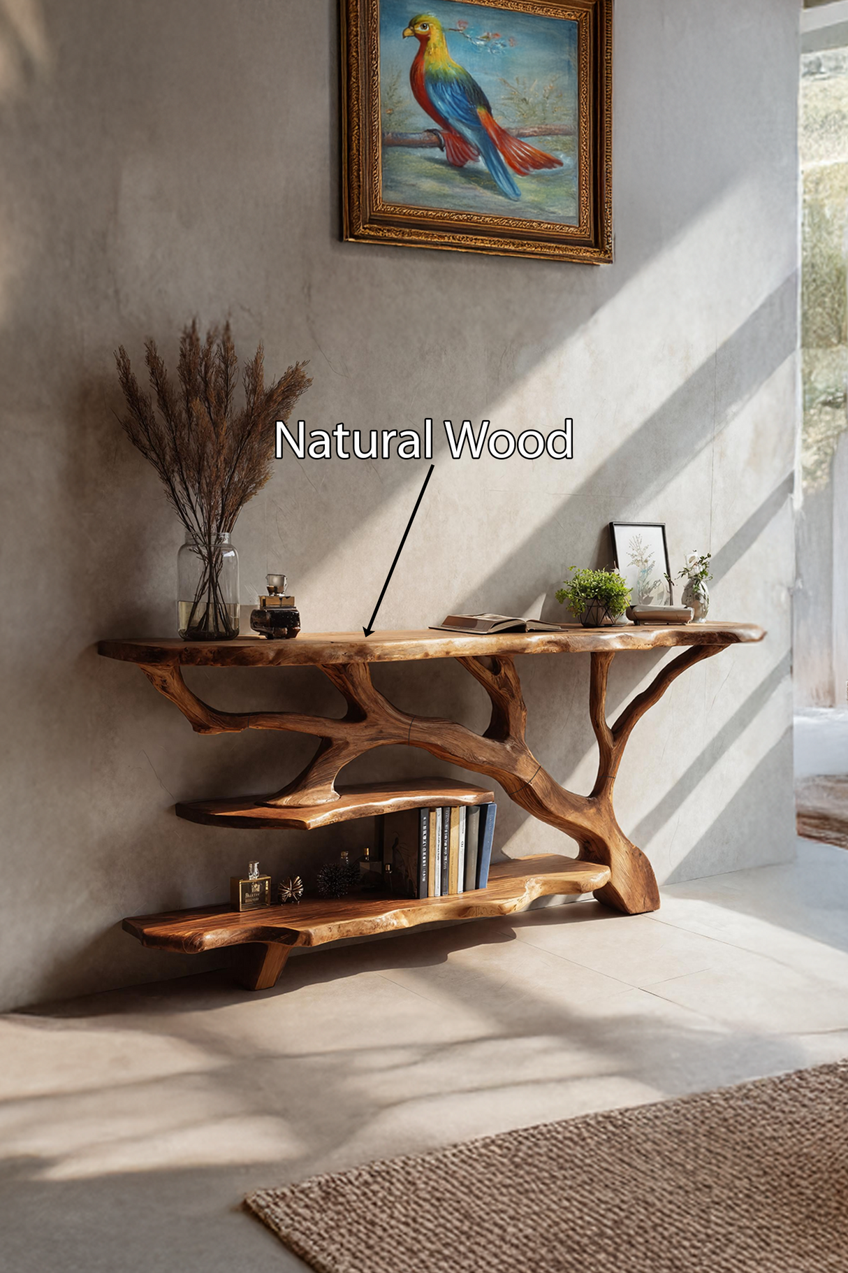 Handcrafted Solid Wood Console Table For Modern Entryway Furniture Decor