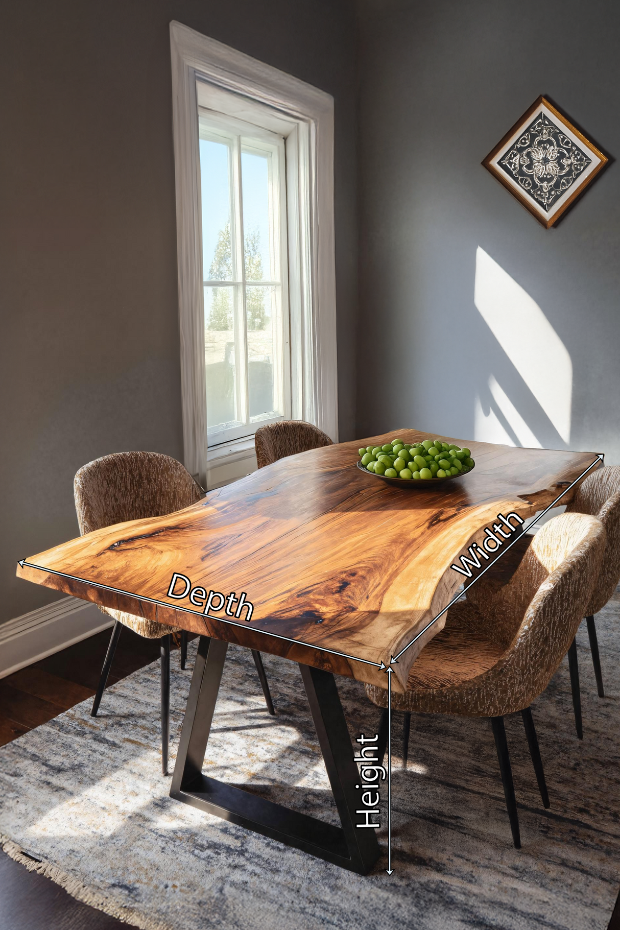 Dining Room Handcrafted Live Edge Dining Table Custom
