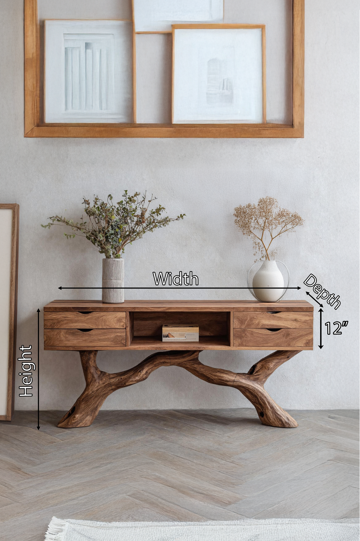 Rustic Solid Wood Dressing Table For Furniture Decor Cozy Style