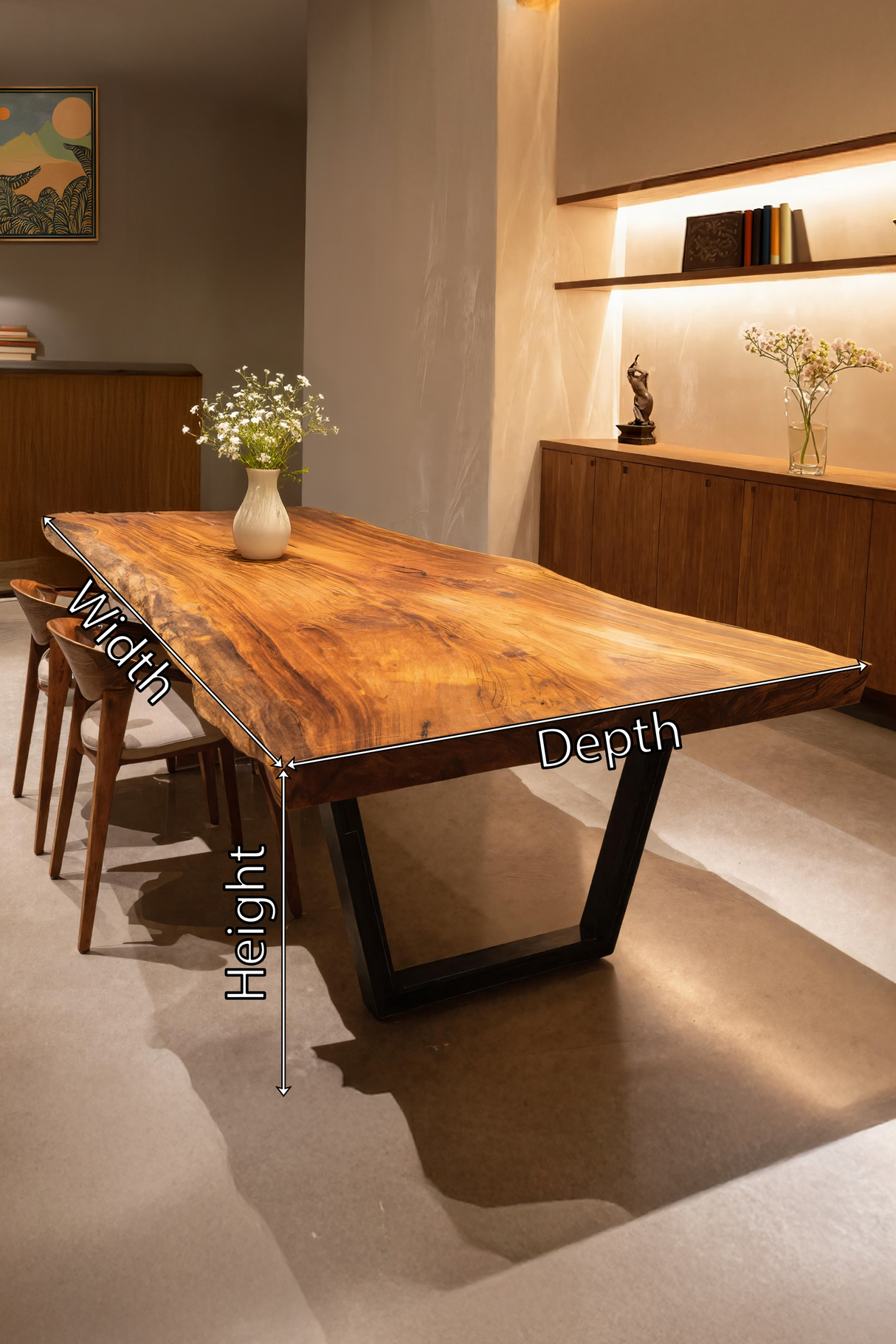 Kitchen Decor Modern Live Edge Dining Table Sleek Grain