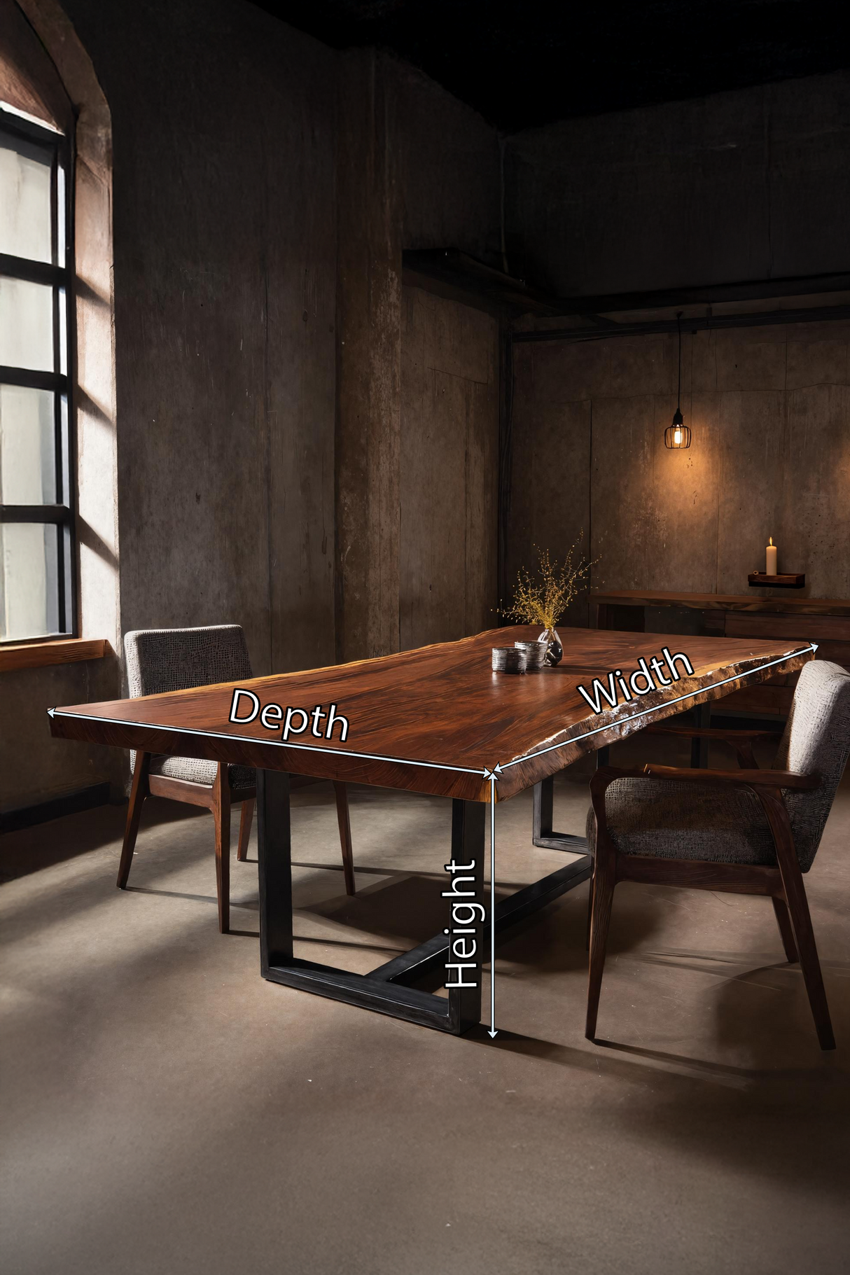 Furniture Decor Modern Live Edge Dining Table Clean Lines