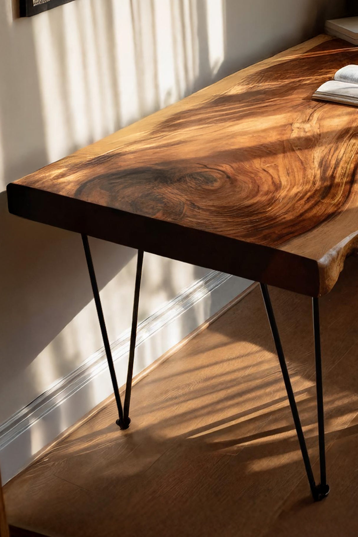 Handcrafted Live Edge Desk For Living Room Style
