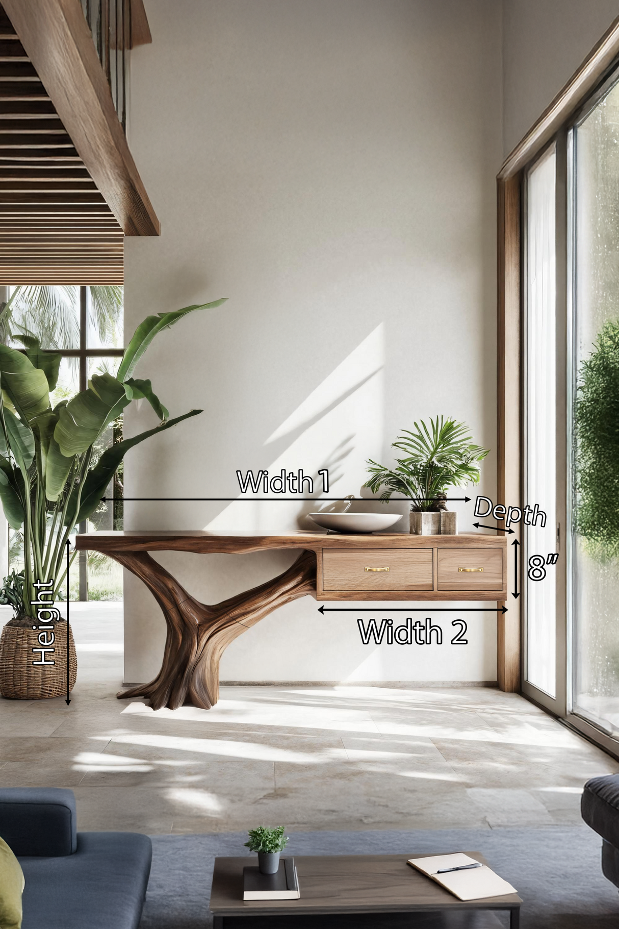 Farmhouse Wooden Console Table For Rustic Bedroom