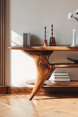 Farmhouse Live Edge Console Table For Unique Entryway Design