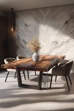 Furniture Decor Farmhouse Wooden Live Edge Dining Table Cozy