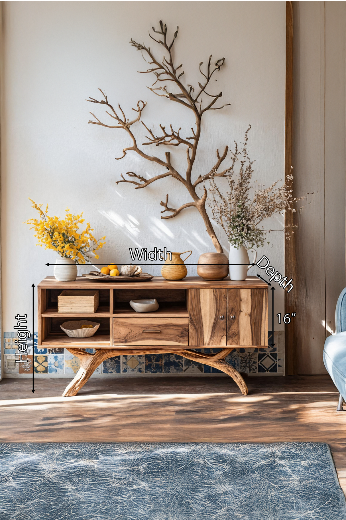 Mid Century Live Edge Entryway Table For Bedroom Decor Inspiration