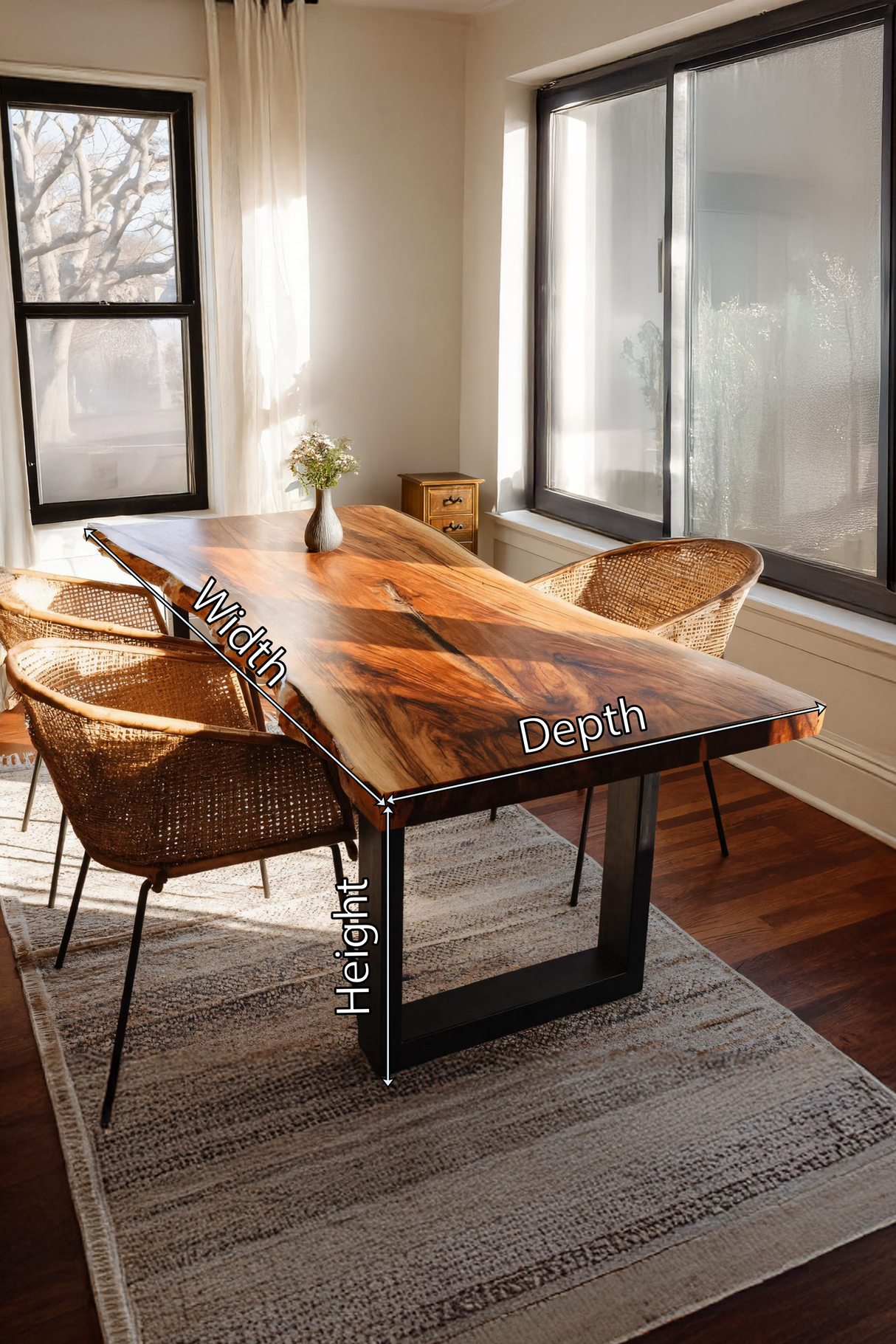 Kitchen Decor Farmhouse Live Edge Dining Table Rustic Look