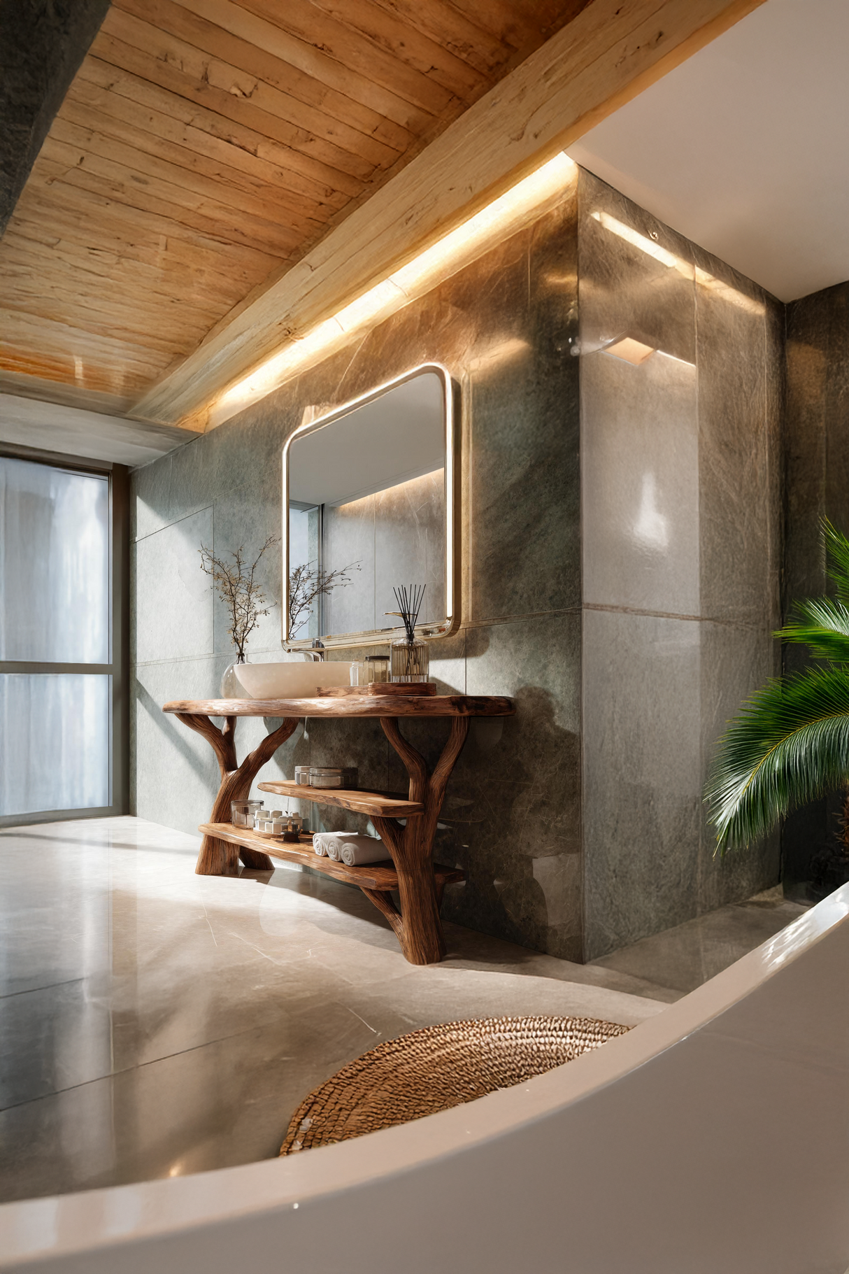 Farmhouse Rustic Solid Wood Vanity For Warm Bathroom Design