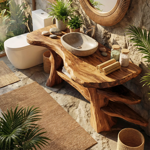 Contemporary Wood Bathroom Vanity For Ensuite Bathroom