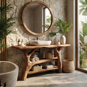 Minimalist Live Edge Vanity For Small Bathroom Design