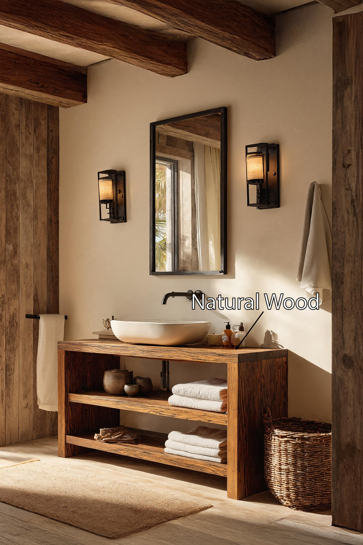 Farmhouse Wooden Vanity For Cozy Bathroom Spaces