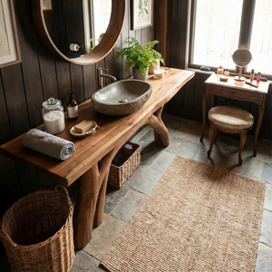 Mid Century Handmade Sink Vanity For Spa Bathroom