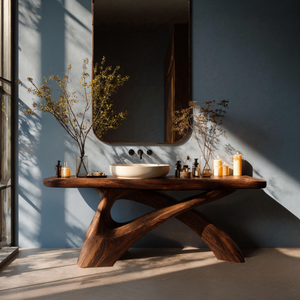 Farmhouse Live Edge Vanity For Cozy Bathroom
