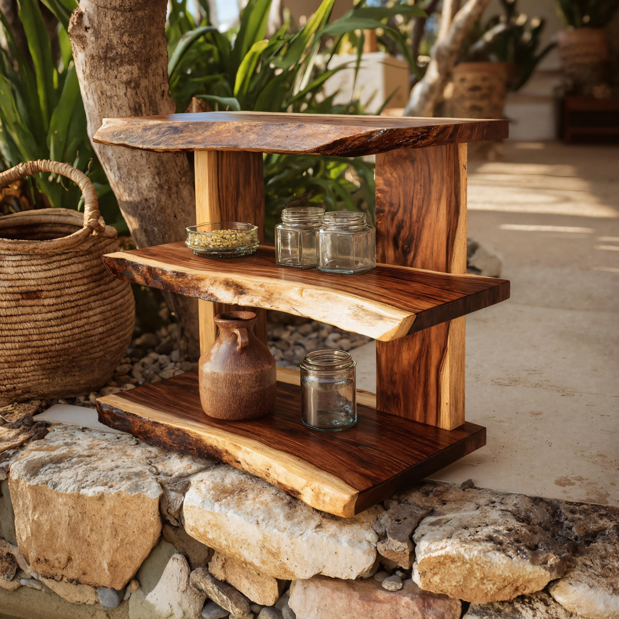 Farmhouse Handmade Spice Shelf For Kitchen Storage And Rustic Wall Decor