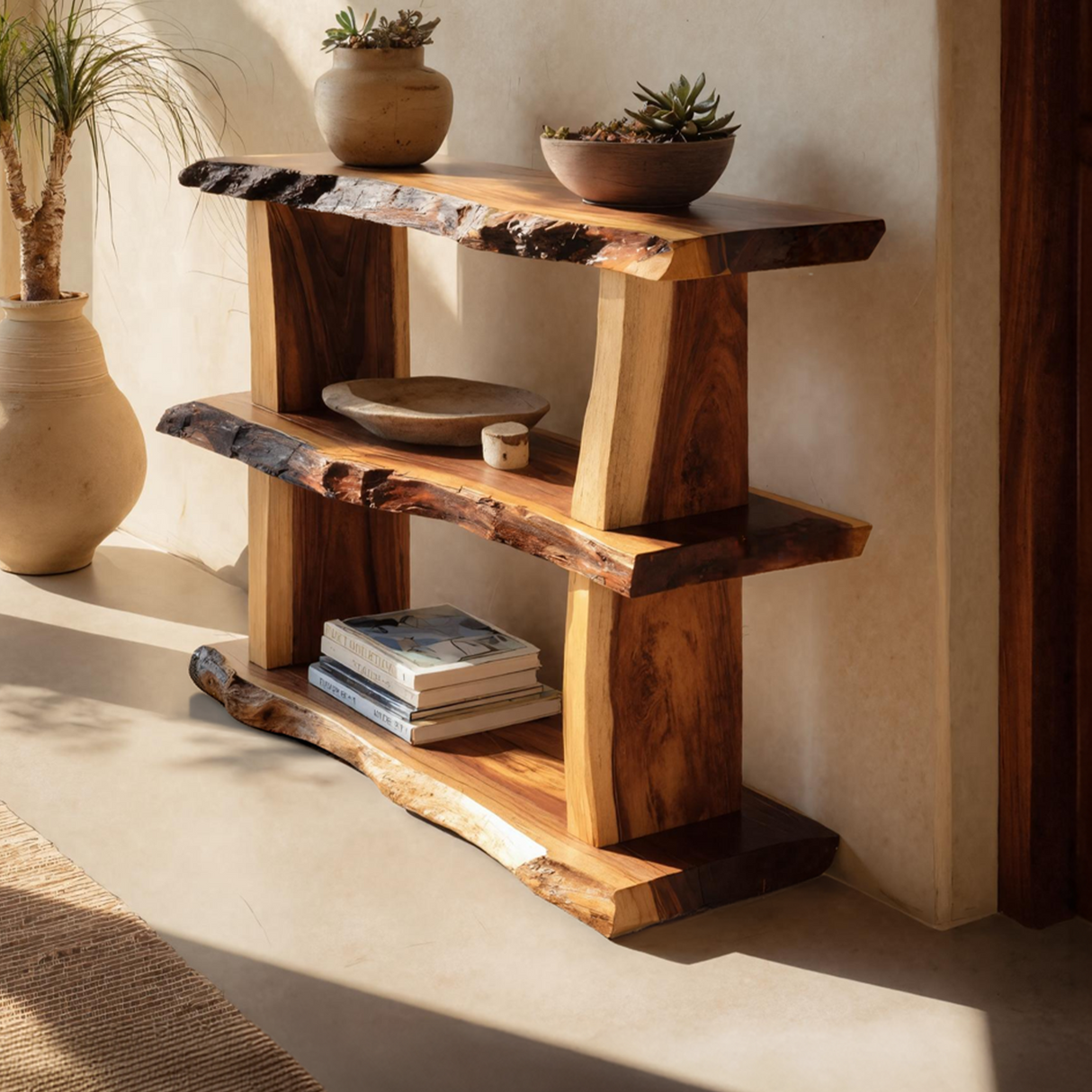 Minimal Handmade Spice Shelf For Kitchen Storage And Counter Decor