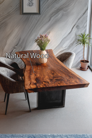 Furniture Decor Modern Wooden Live Edge Dining Table Minimal