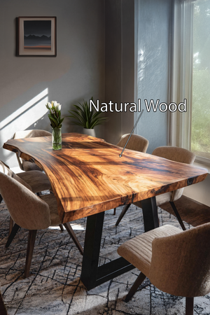 Kitchen Decor Handcrafted Solid Wood Dining Table Natural