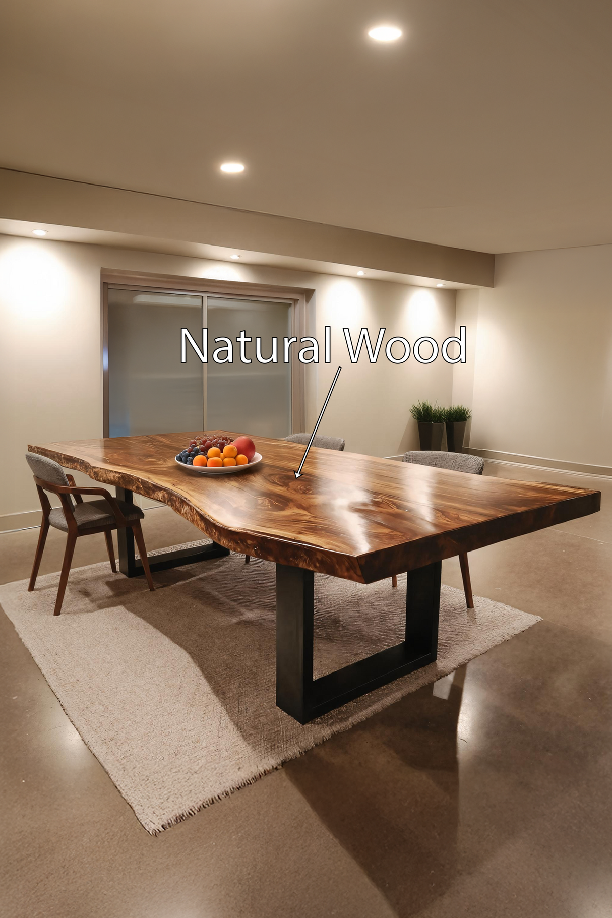 Furniture Decor Modern Solid Wood Dining Table Sleek Edge
