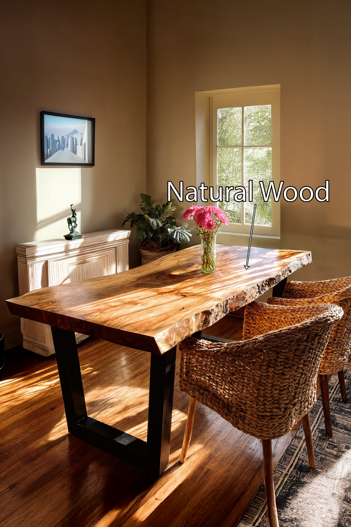 Furniture Decor Handcrafted Live Edge Dining Table Organic