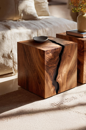 Handcrafted Solid Wood Low Coffee Table For Living Decor