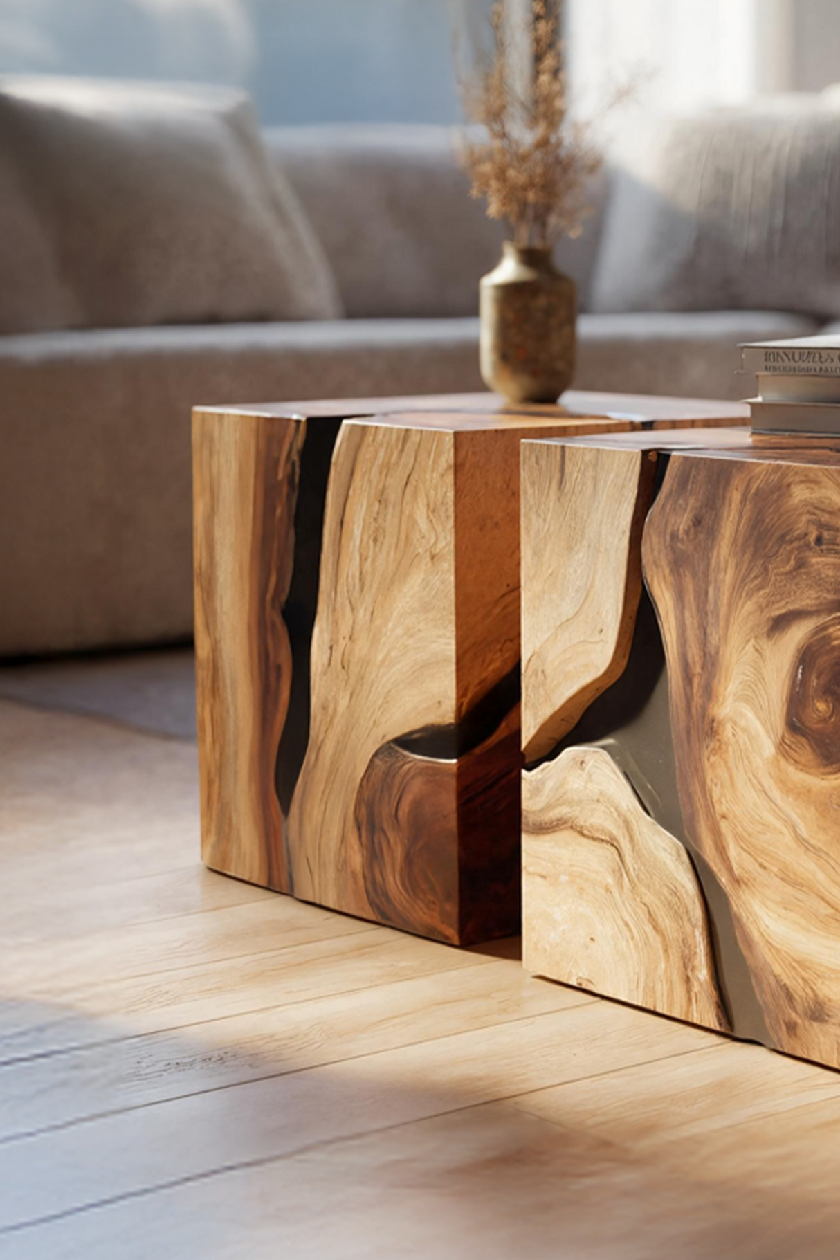 Handcrafted Wooden Square Coffee Table For Furniture Decor