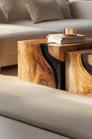 Farmhouse Solid Wood Cube Coffee Table For Cozy Rooms