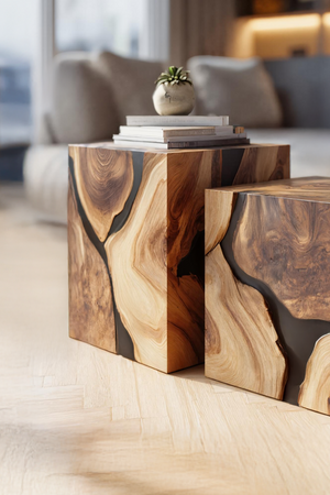 Modern Low Solid Wood Coffee Table For Minimalist Homes