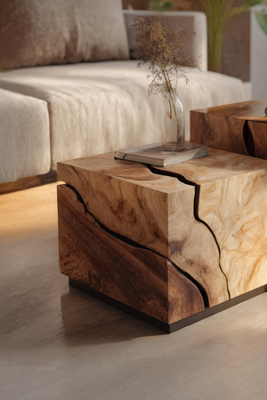 Mid Century Solid Wood Low Coffee Table For Living Room