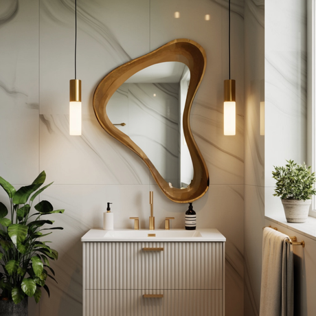 Modern Sculptural Mirror For Hallway Living Room Entry