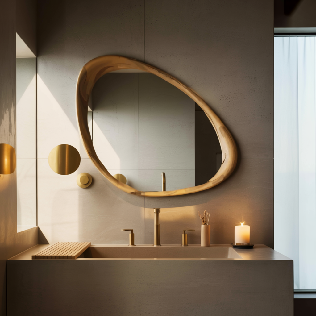 Modern Organic Shaped Wall Mirror For Living Spaces