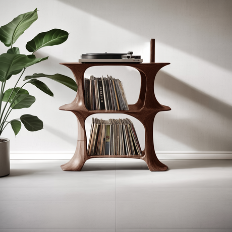 Rustic Record Stand Vintage Living Room Vibe