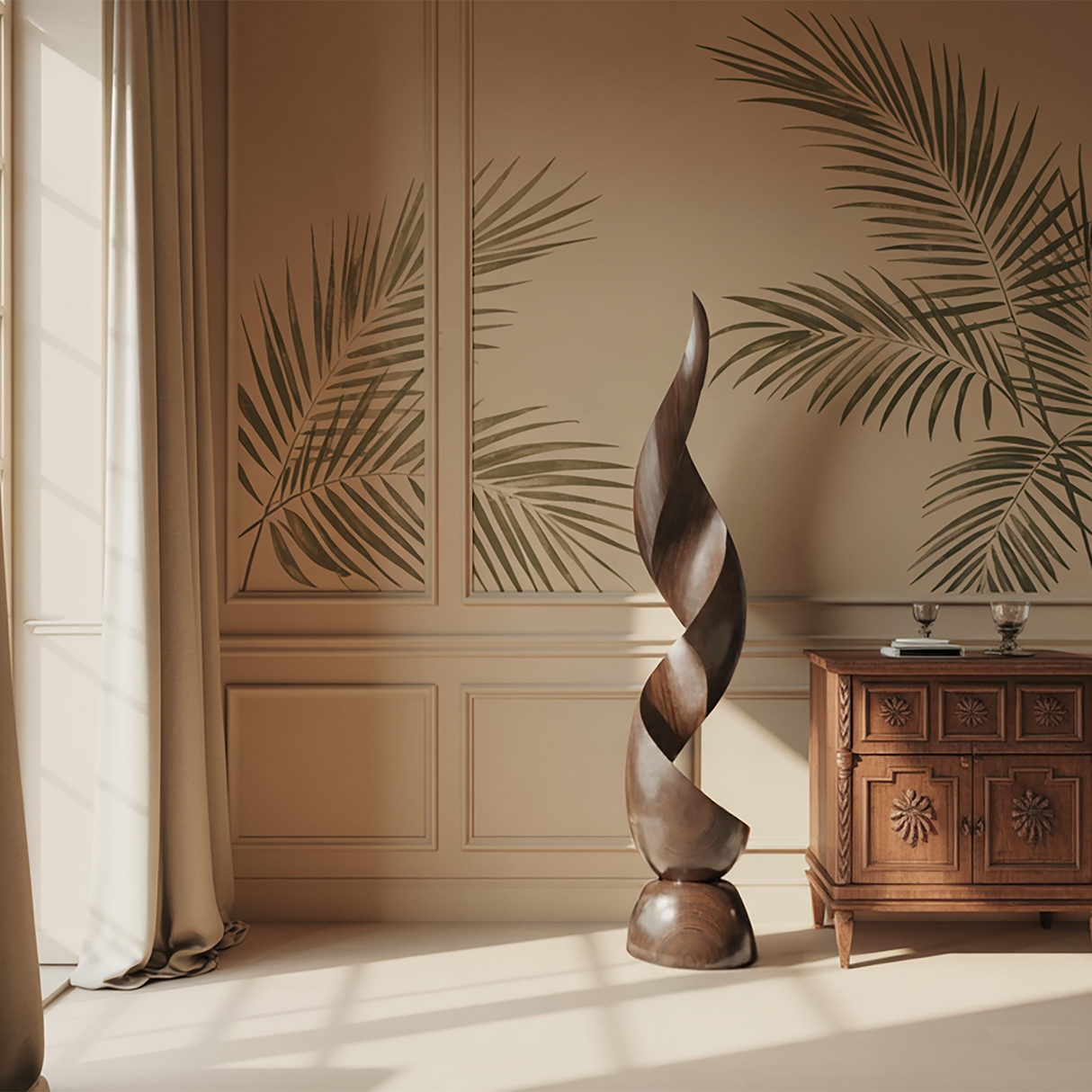 Handcrafted Organic Contemporary Landscape Sculpture For Office Decor