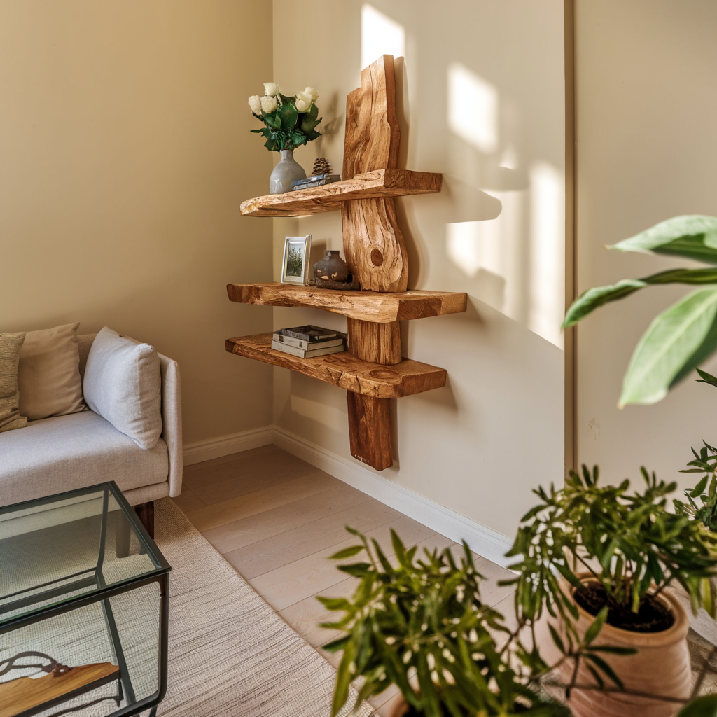 Rustic Wall Shelf For Bedroom Or Reading Corner Display