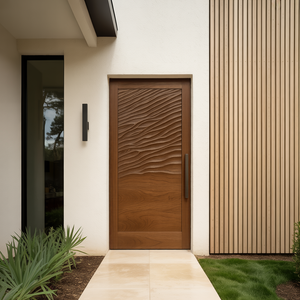 Modern Wave Pattern Front Door Design For Entryway
