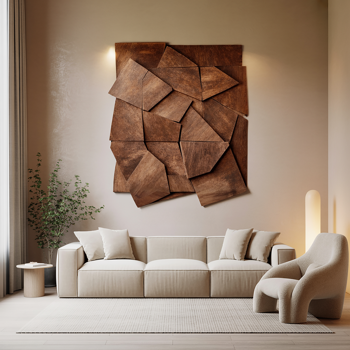 Modern Geometric Wall Art For Living Room Accent
