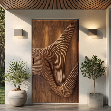 Modern Carved Sliding Door For Bathroom And Entrance