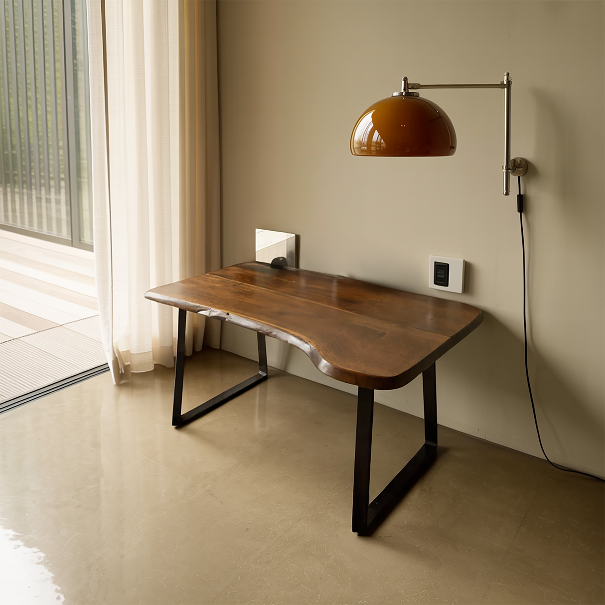 Modern Live Edge Writing Desk For Home Office