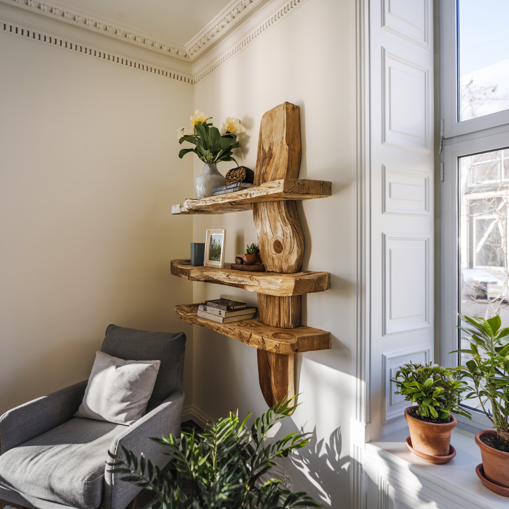 Rustic Wall Shelf For Bedroom Or Reading Corner Display