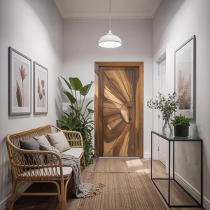 Modern Sunburst Front Door Design For Entryway