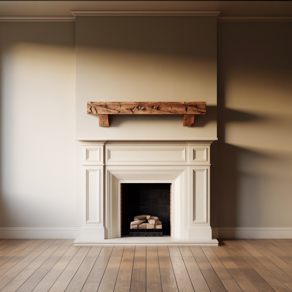 Rustic Fireplace Mantel Beam For Cozy Living Room Decor