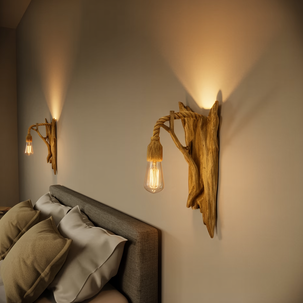 Rustic Wall Lamp For Bedroom And Hallway Lighting