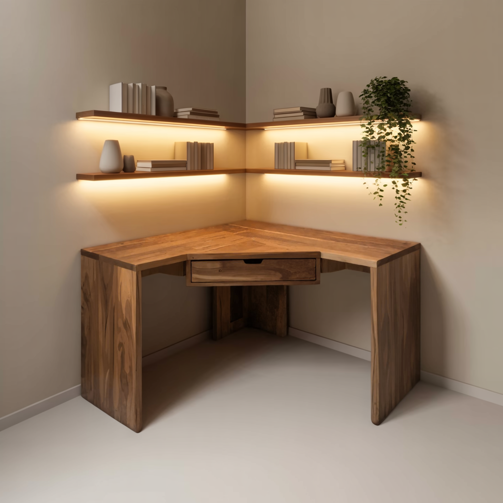 Modern Minimalist Corner Desk For Home Office Setup