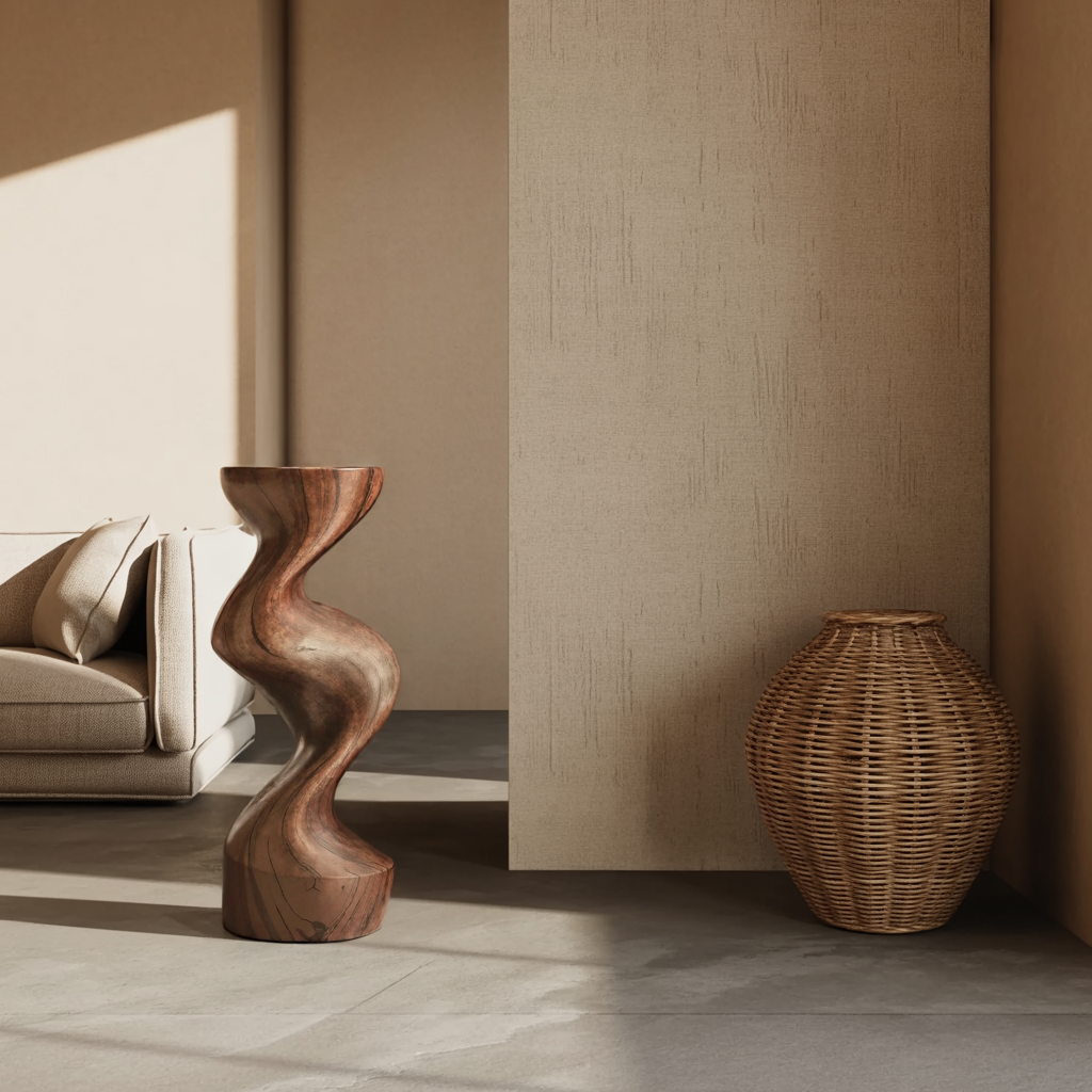 Farmhouse Solid Wood Abstract Sculpture For Garden
