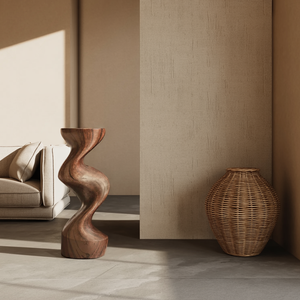 Farmhouse Solid Wood Abstract Sculpture For Garden