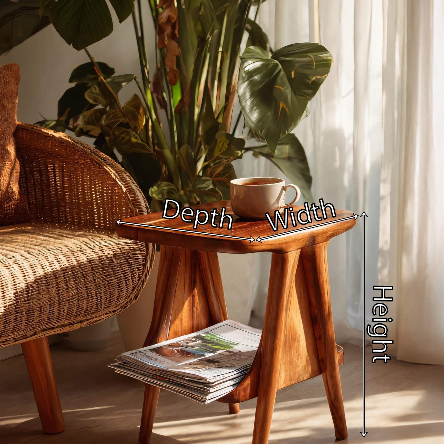 Modern Solid Wood Side Table For Entryway Design And Decor