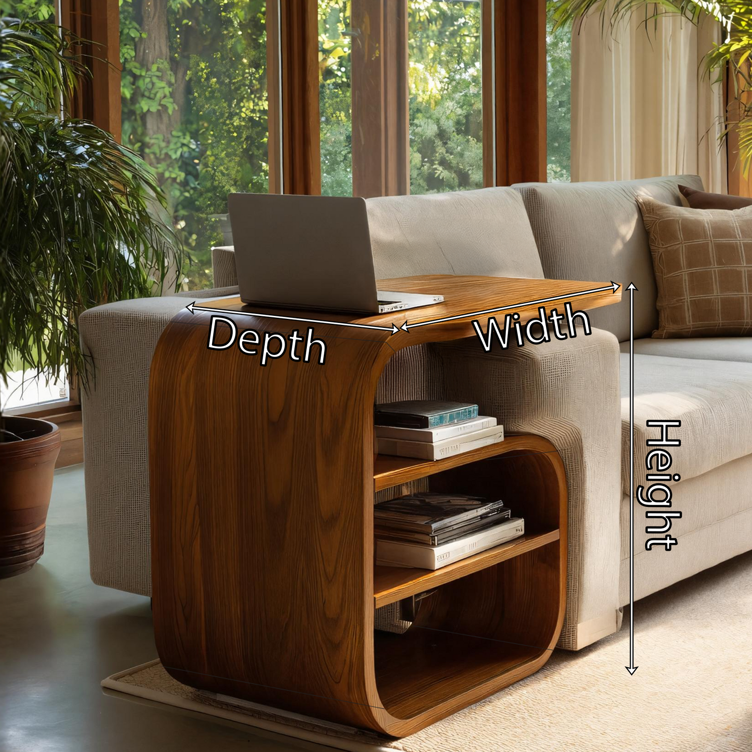 Handcrafted Wooden Side Table For Entryway Design And Home Decor